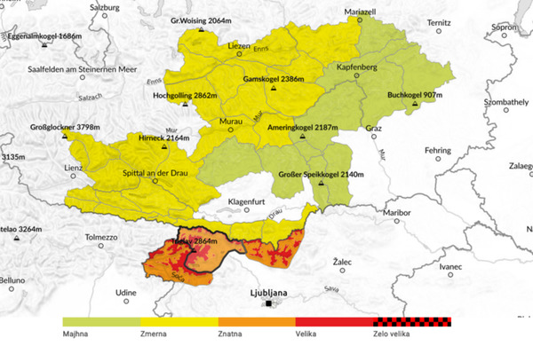 Poenotena opozorila pred snežnimi plazovi na avstrijsko-slovenskem čezmejnem območju